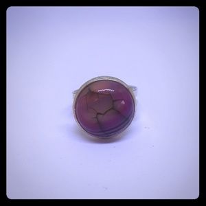 pink Gem  ring with sliver color base